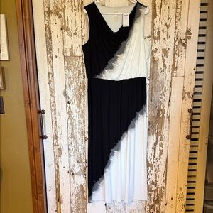 Chico's Black and White Asymmetrical Dress